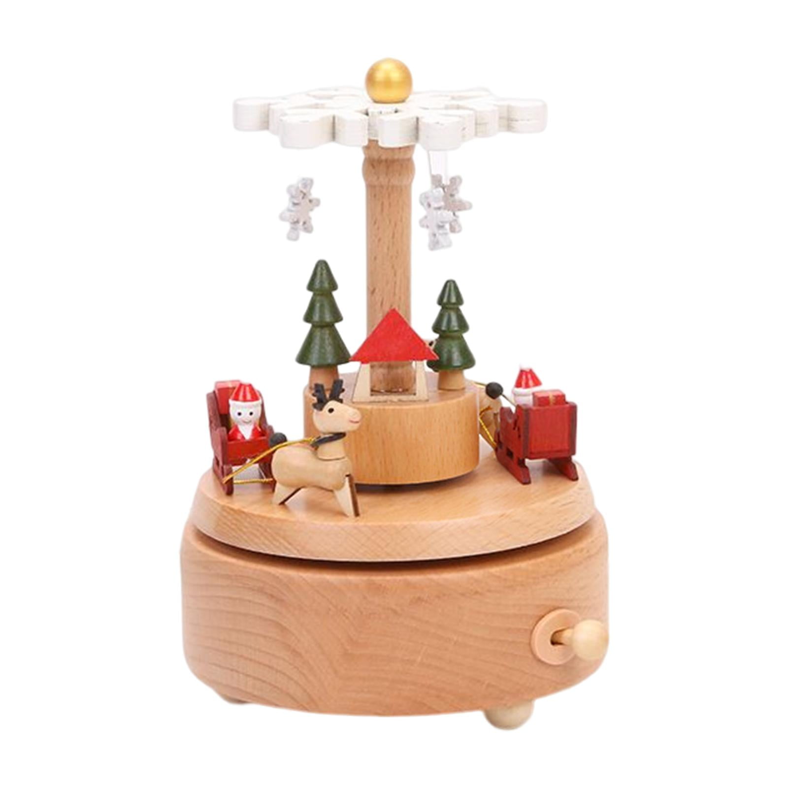 Bothyi - Carrusel Giratorio De Caja De Música De Navidad Portátil Para Decoración De Fiesta De Escritorio Elk