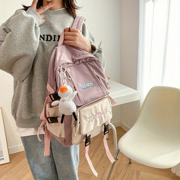 Stylish & Waterproof Nylon Backpack - Perfect for School, Travel & Commuting - Large Capacity & Lightweight