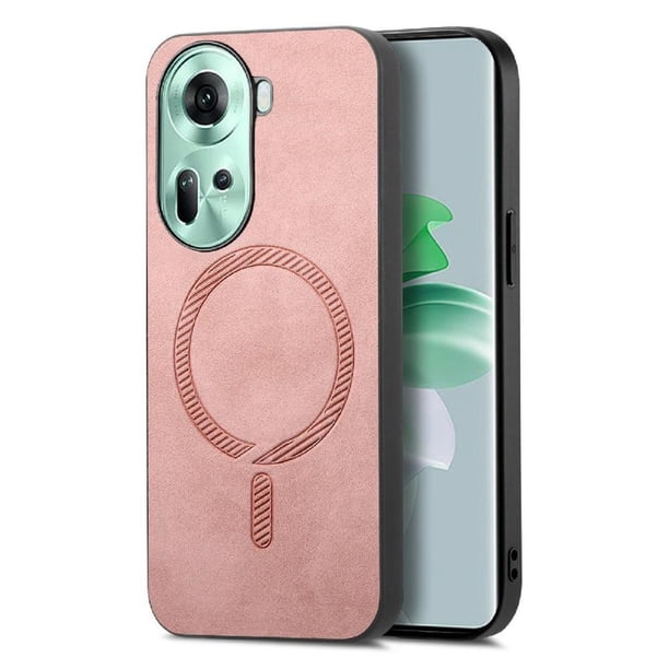 Magnetic Slim Case for OPPO Reno 11 5G with Camera Guard & Anti-Scratch Back Pink