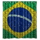 thumbnail image 1 of Cortina de ducha con bandera de Brasil, juego de cortina de baño con ganchos, tamaño 66 x 72 pulgadas, 1 of 3