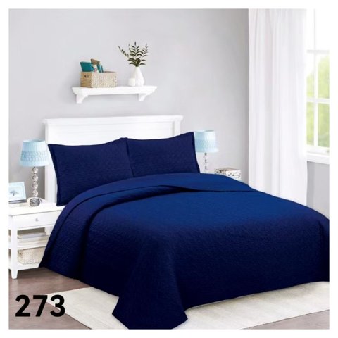Genérico - Cubrecama Quilt Verano 1.5 Plazas - Azul Marino 273