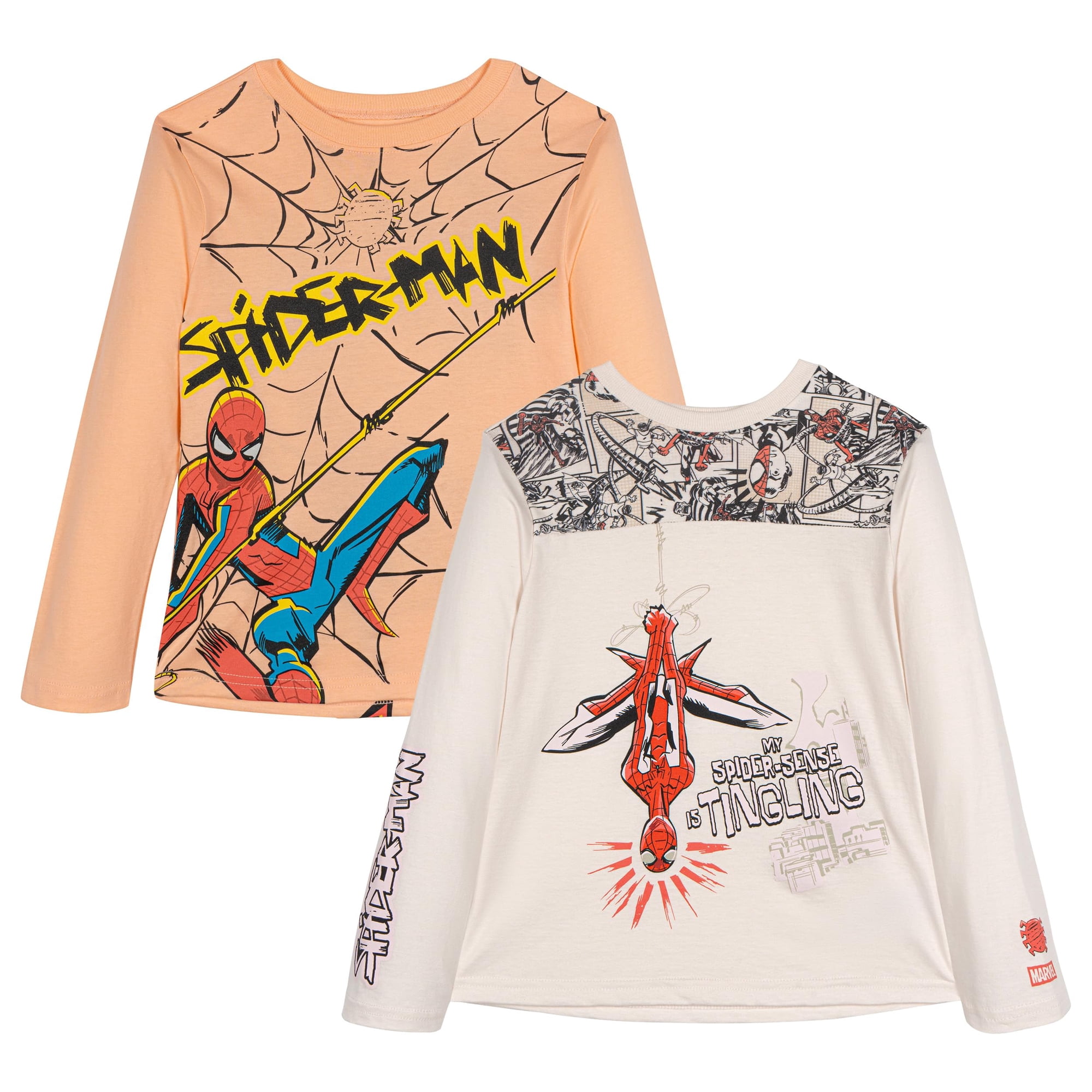 Pack De 2 Remeras De Manga Larga Para Niños Marvel Spider-man
