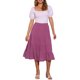 thumbnail image 2 of INSPIRE CHIC Falda Midi para Mujer Regreso a Clases Cintura Elástica Sólida Falda Acampanada en Línea A con Bolsillos Púrpura L, 2 of 6