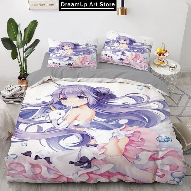 Anime kawaii Bedding Set Japanloli Duvet Cover Set Kids Bedroomed Quilt Cover Bedroom