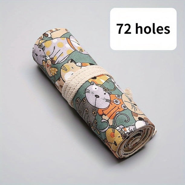 Exquisite Pencil Roll Bag - 12/24/36/48/72-Hole Art Roll Pencil Case for Student Stationery Storage and School Supplies