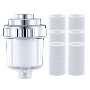 Magideal - Purificador De Agua Para Baño, Purificador De Agua Para Ducha, Filtro Debajo Del Grifo Del Fregadero, Filtro De Línea De Limpieza Para Baño, Filtro De 4 Elementos Filtrantes