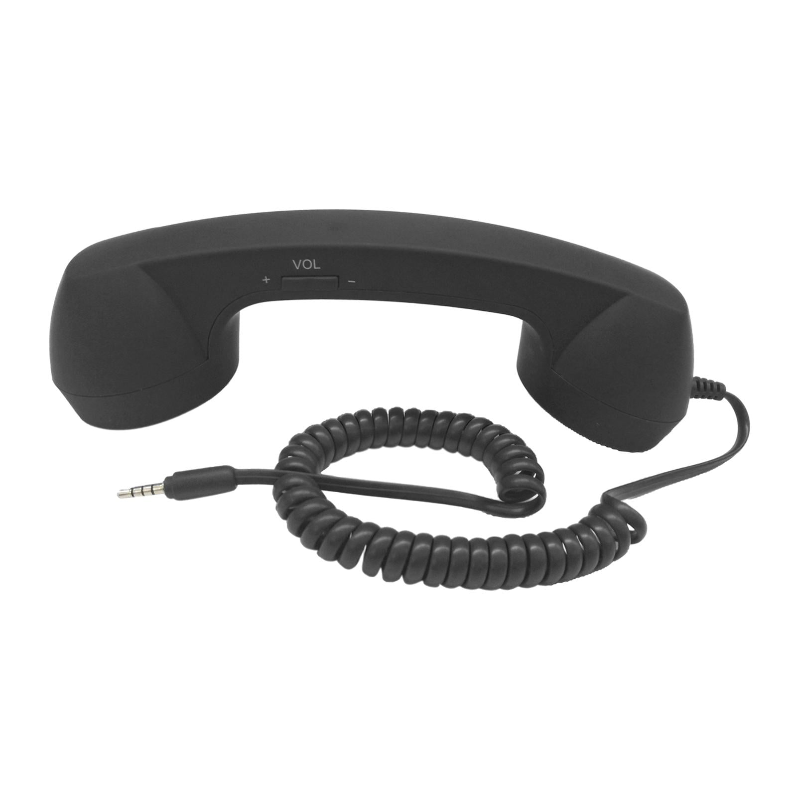 Magideal - Auricular De Teléfono Celular Vintage /3.5mm /comfort/ Classic/ Mini Receptor De Teléfono Celular Micrófono Altavoz Teléfono Celular Teléfono Intelige Negro