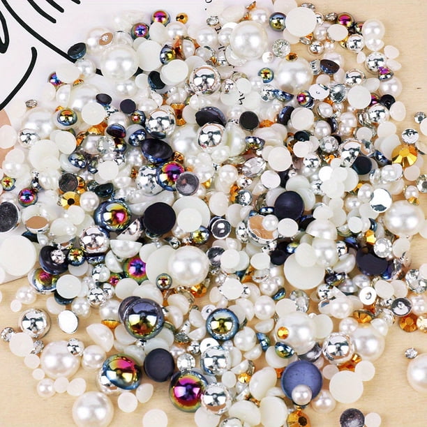 3200pcs Sparkling Rhinestone Pearl Beads for DIY Jewelry Making and Nail Art