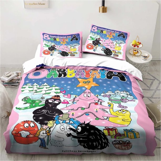 Cute Cartoon Barba-papa Bedding Set,Duvet Cover Comforter Bed Set Quilt Cover Pillowcase, Boys Girls Adults Bed Sheets