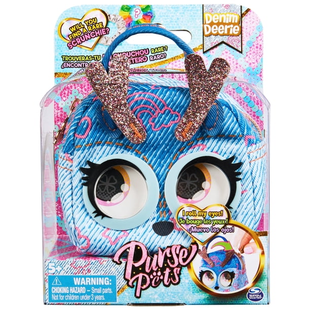 Monedero de juguete Pets Micros Denim Deerie con rollo de ojos para niñas mayores de 5 años
