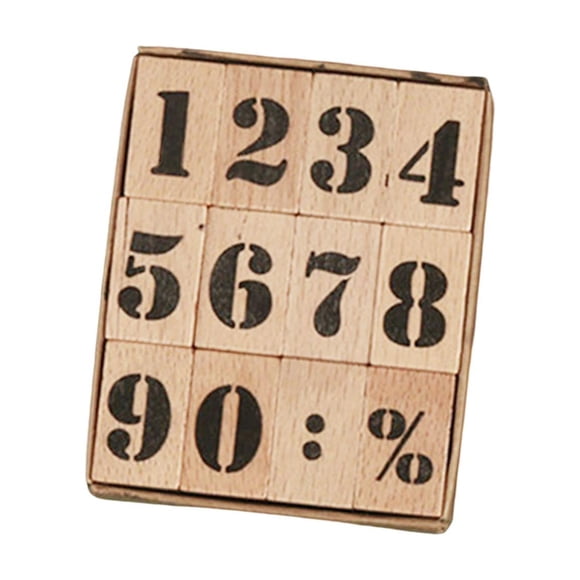 Juego de sellos de madera Vintage, accesorios de calendario, suministros decorativos DIY, marcas de álbum de recortes para pintar, diario, decoración, números en negrita