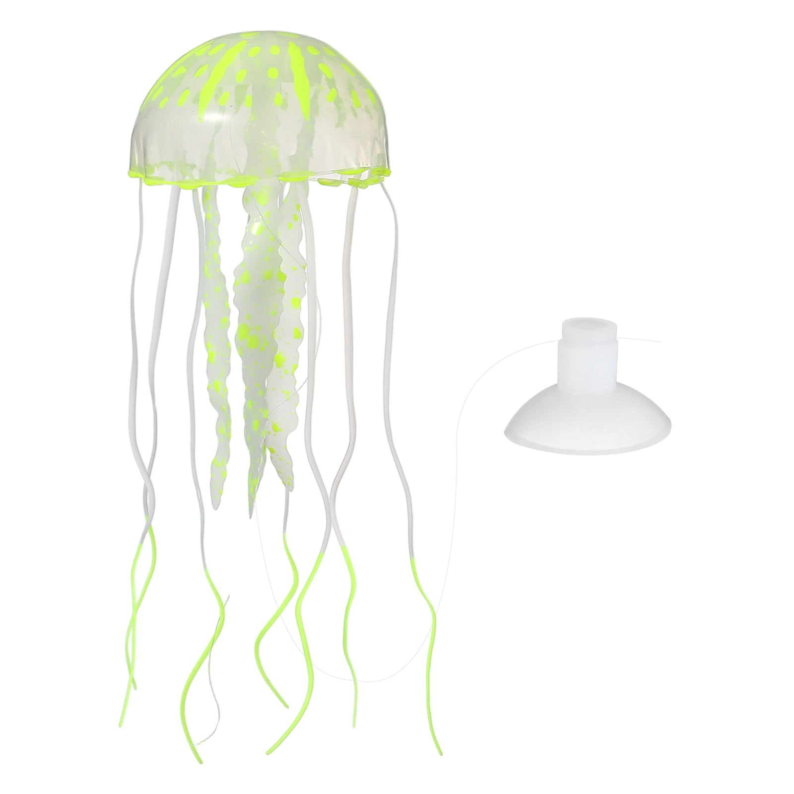 Decoración de Acuario Uxcell Medusa, Decoraciones para Peceras Medusa Acuario Brillante Falsa Medusa Adornos de Silicona, (Amarillo, M, 1 Pza), Destinado para Decoración de Tanque