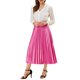 thumbnail image 2 of Falda de fiesta plisada midi con cintura elástica metálica para mujer NOMADIC NOOK S Rosa Rojo, 2 of 7