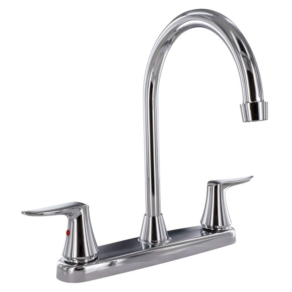 Grifo Valterra PF221305 cromado de arco alto con caño de 20 cm y 2 manijas