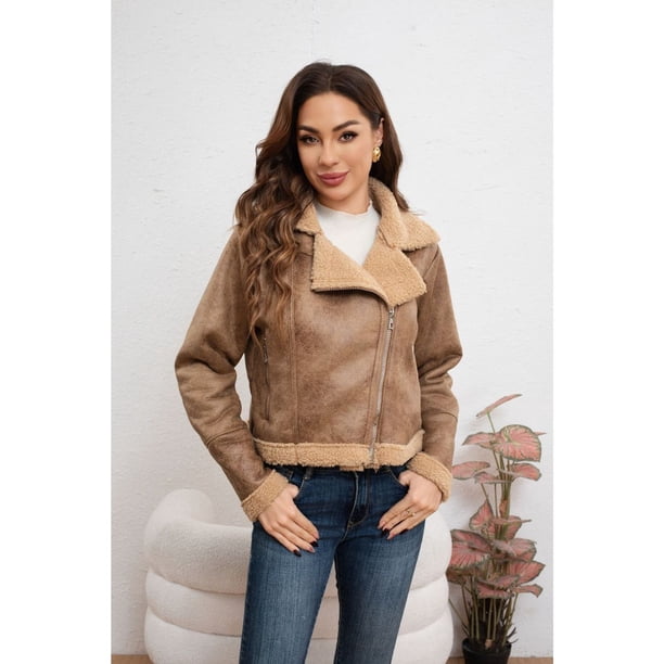 Chaqueta Tipo Piloto Mujer Cruzada Forro Interior Chiporro Moda 7585
