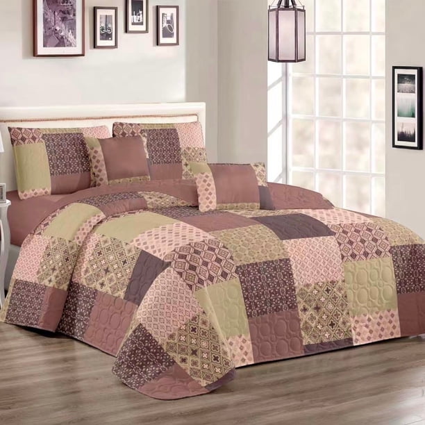 Cubrecama Quilt De Verano De 2 Plazas Medida 230x250cm Delgado + 2 Fundas De Almohada CMV2P-GS-10