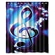 thumbnail image 1 of Cortina de ducha con ilustración de notas musicales brillantes y vibrantes, juego de cortina de baño con ganchos, tamaño 66 x 72 pulgadas, 1 of 3