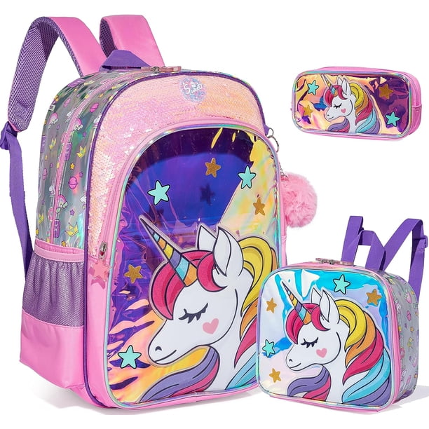 Meetbelify Backpack for Girls Backpacks Kids School Bookbag for Elementary Students Full Size Travel Bag with lunch box