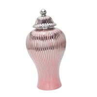 Magideal - Florero De Cerámica De Lujo Ligero, Tarro De , Contenedores De Té Caddy Con Tapa, Organizador De Exhibición, Tarro De Jengibre De Para , 20Cmx42Cm