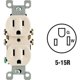thumbnail image 2 of Luz Leviton, 15 amperios, 125 V, dúplex, para uso residencial, color almendra, 2 of 3