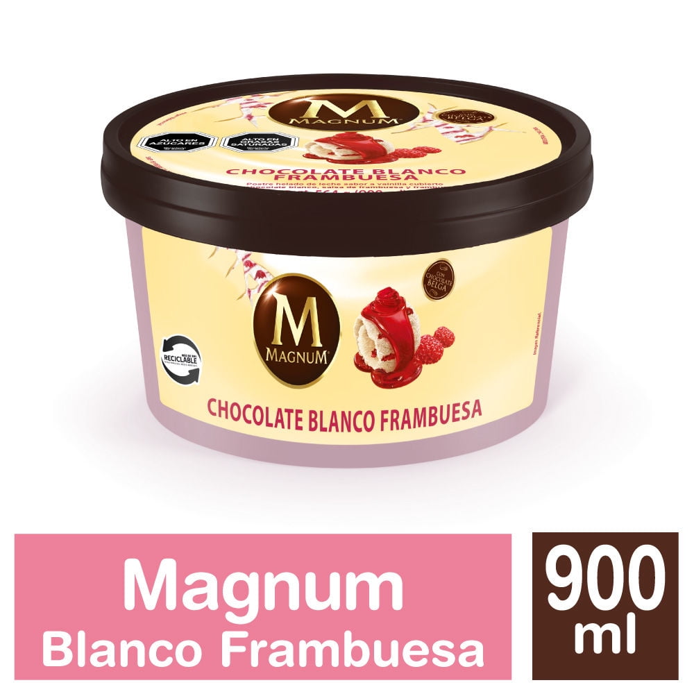 Helado Postre Magnum Frambuesa Blanco Pote