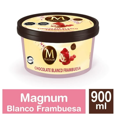 Helado Postre Magnum Frambuesa Blanco Pote
