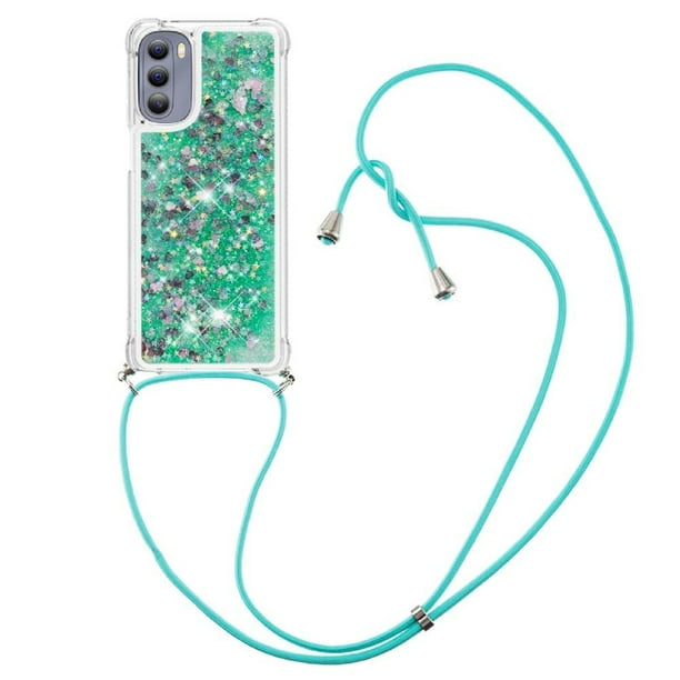 Funda FOXDOCK para Motorola Moto G Stylus 2022 4G con Cuerda Ajustable, Brillo Líquido, Protección Antigolpes y Lente – Ideal para Regalo