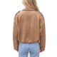 thumbnail image 3 of INSPIRE CHIC Chaqueta Bomber de Mujer de Imitación de Ante Casual Recortada con Cremallera y Solapa de Manga Murciélago Abrigo Exterior Talla X Grande Caqui, 3 of 6