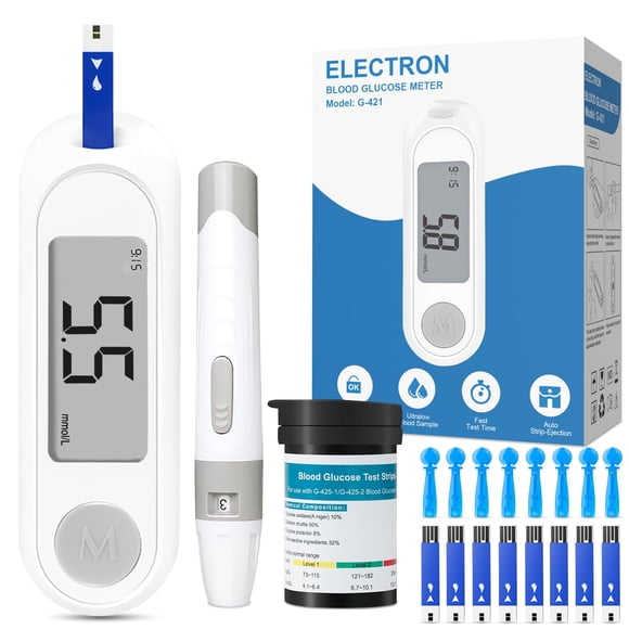 Monitor de glucosa CAKRNPS - Kit con 50 tiras y 50 lancetas