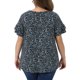 thumbnail image 5 of Agnes Orinda Blusas de Verano Casual de Talla Grande para Mujer con Estampado Floral, Cuello en V y Mangas con Volantes 2X Negro, 5 of 8