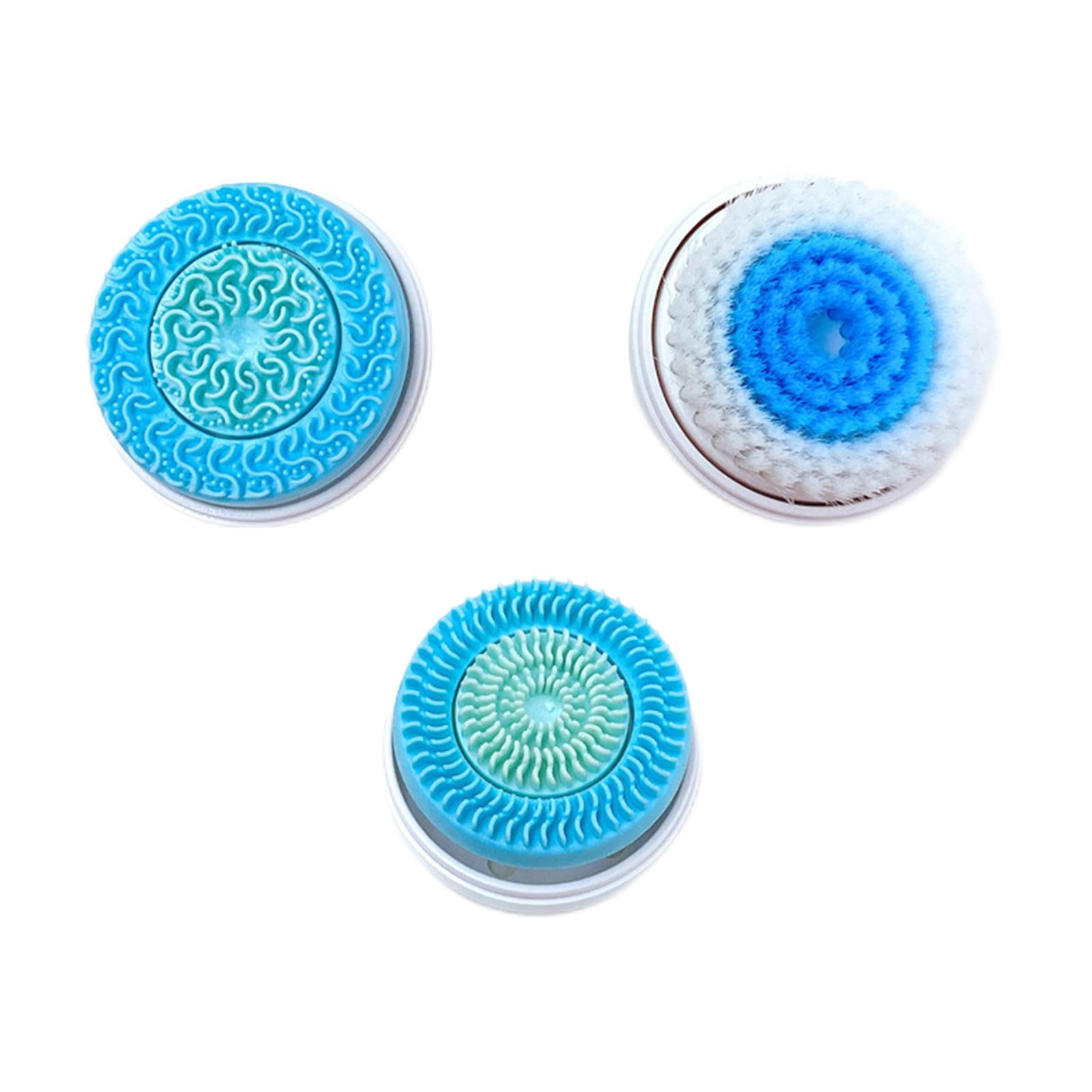Magideal - Cabezales De Cepillo De Limpieza Facial De 3 Uds, Cabeza De Masaje Exfoliante Suave De Limpieza Profunda Cabeza Exfoliante Facial Para Limpiador , Azul