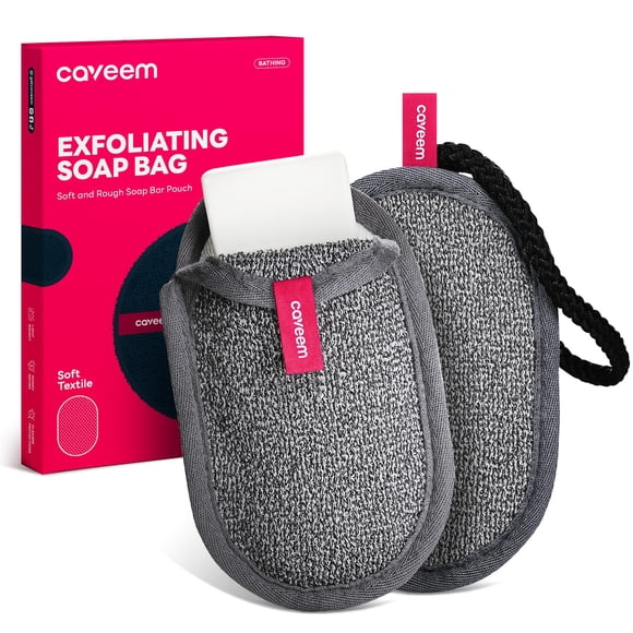Bolsa para Jabón CAVEEM Paquete de 2 con Exfoliación Doble