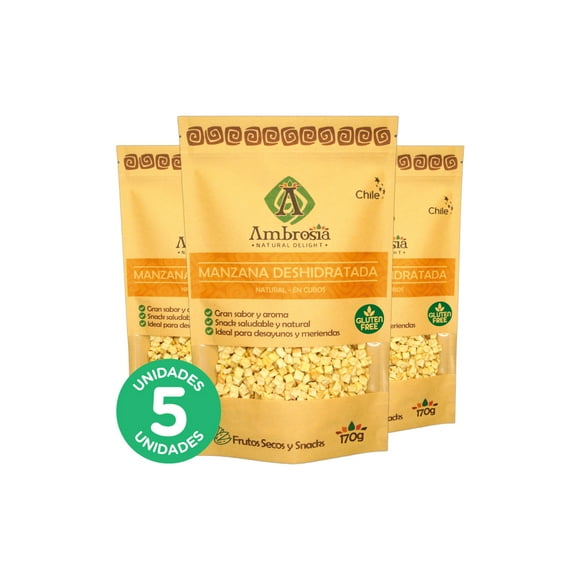 Pack 5, Manzana Deshidratada 170gr