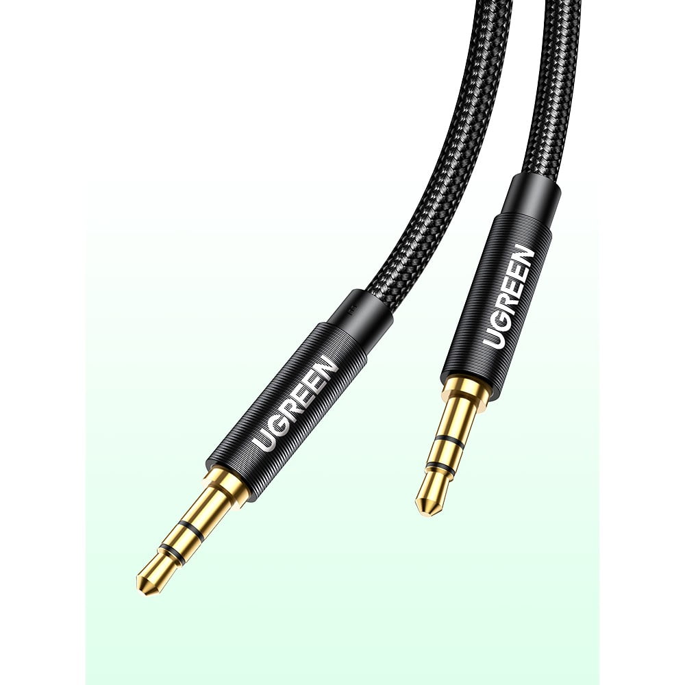 Cable Audio Auxiliar Jack 3.5mm M/m Trenzado 2m Negro Ugreen Av112