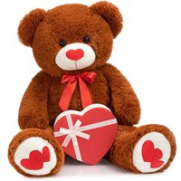 Peluche Con Forma De Oso De Peluche Hollyhome, 90 Cm, Con Corazón Rojo
