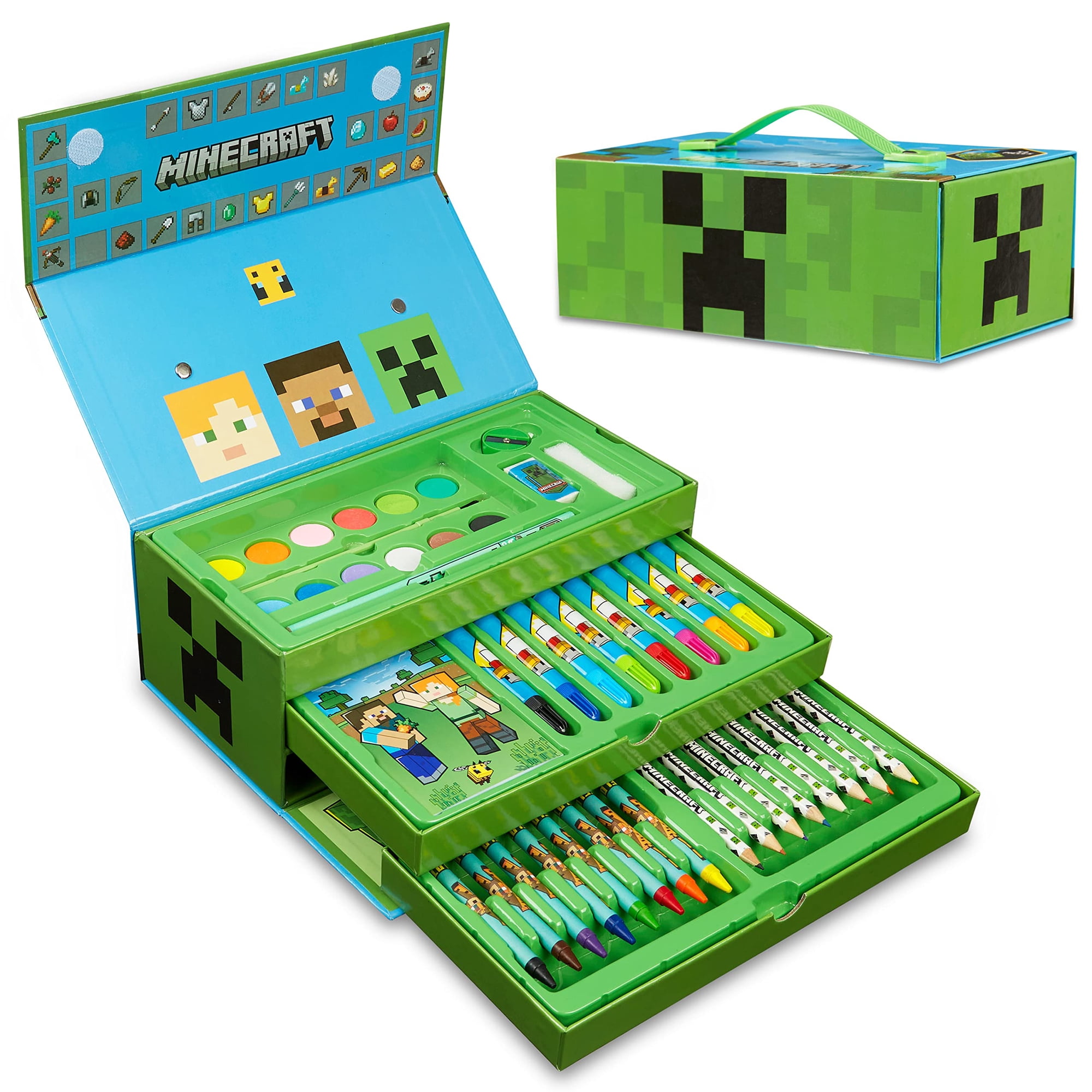 Set De Arte Minecraft Para Niños, Para Colorear Y Dibujar Con Más De 40 Suministros