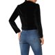 thumbnail image 3 of INSPIRE CHIC Chaqueta de Motocicleta Recortada con Cremallera y Solapa con Muesca de Terciopelo para Mujer S Negro, 3 of 7