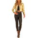 thumbnail image 2 of INSPIRE CHIC Chaqueta Metálica Holográfica Brillante de Halloween para Mujer XS Oro, 2 of 6
