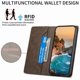 thumbnail image 3 of Funda tipo cartera con bloqueo RFID para Xiaomi Redmi 14C 4G Con tapa abatible, portatarjetas, cierre magnético, TPU y soporte Marrón, 3 of 6