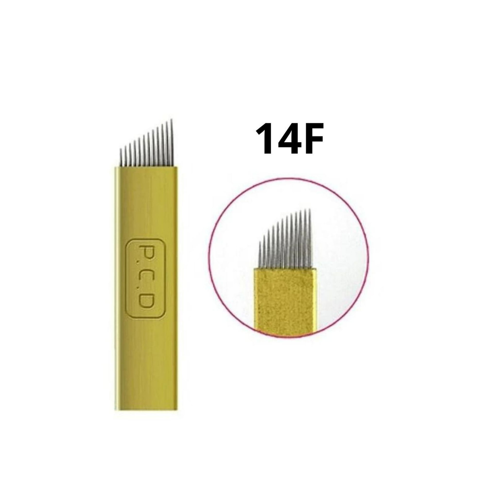 Genérico - Pack 10 Agujas Tebori Microblading Amarillo 14f