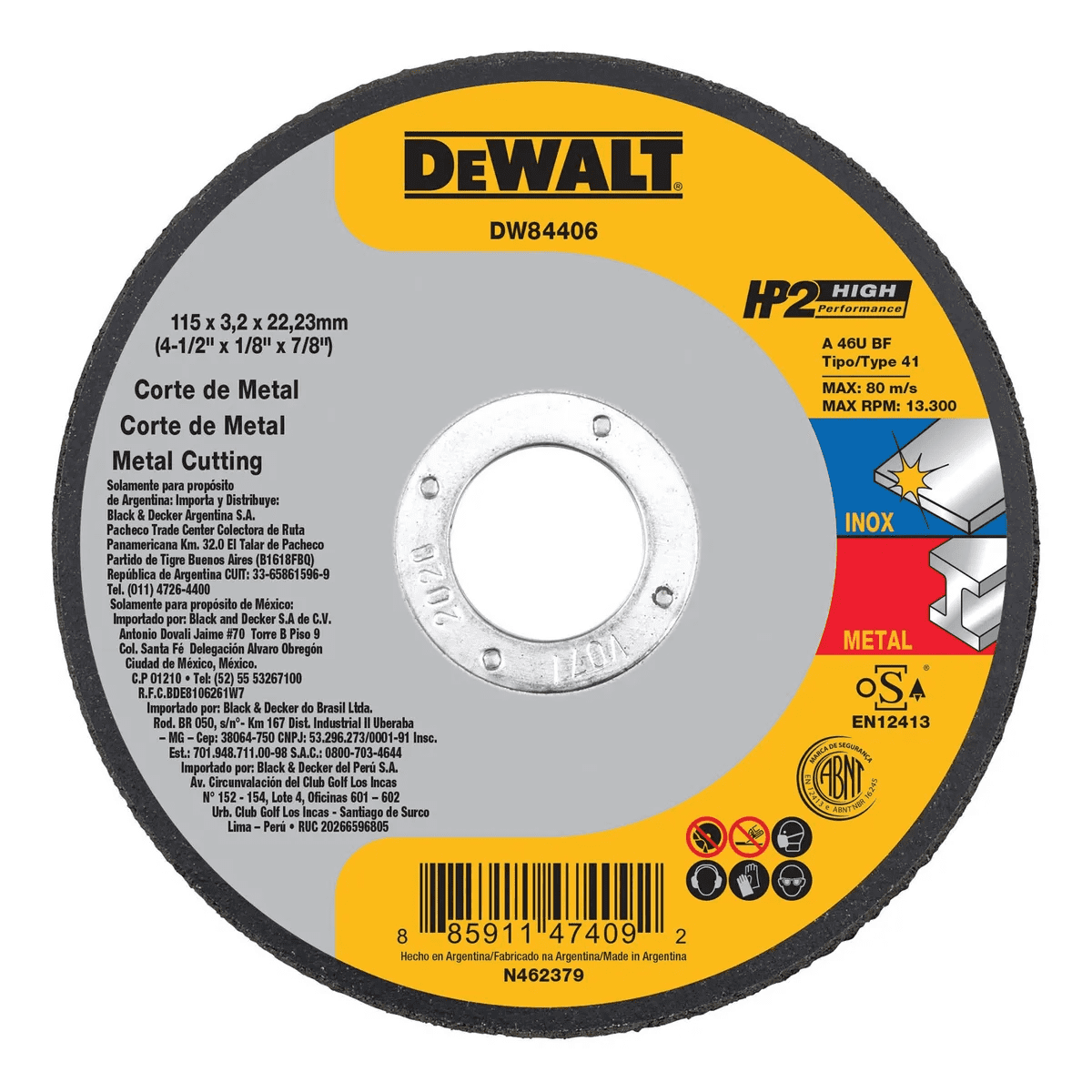 Dewalt - Pack 25 Discos Corte 4 1 2 X3 0 Ai Dw84406