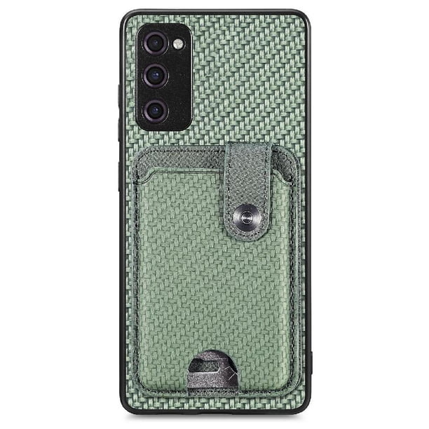 Funda Billetera Tejida para Samsung Galaxy S20 FE con Soporte y Tarjetero Verde