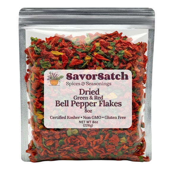 SavorSatch Hojuelas de pimiento rojo y verde deshidratado 226 g
