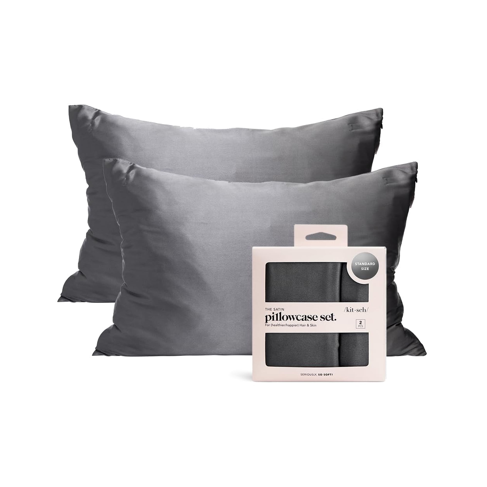 Funda De Almohada Kitsch Satinada Con Cremallera Para Hair & Skin Queen, 2 Unidades