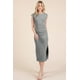 thumbnail image 1 of Vestido Midi Con Cuello Barco Espalda Abierta Y Mangas Cortas, 1 of 4