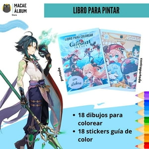 Macae - Libro Para Pintar Genshin Impact Con Stickers