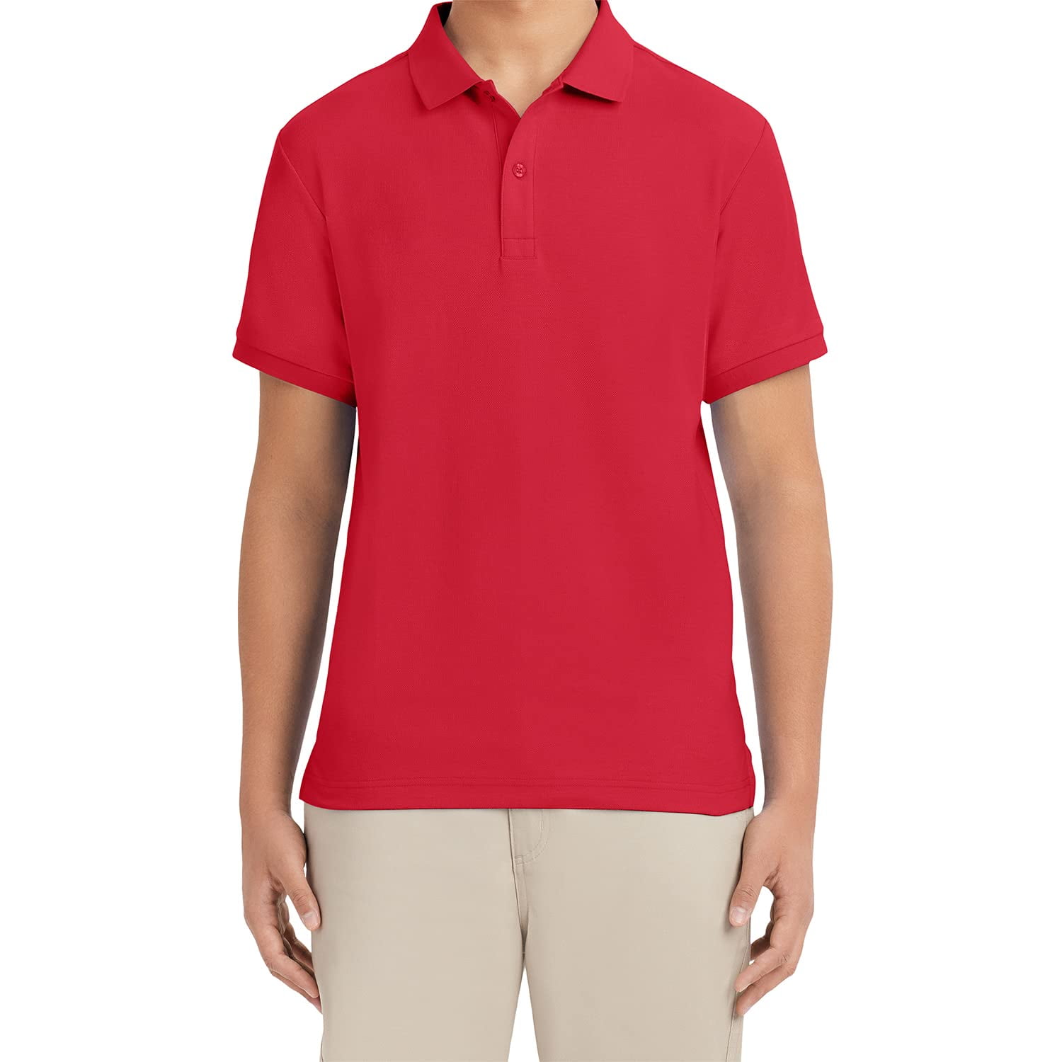 Polo Izod De Manga Corta En Piqué Para Hombre, Color Rojo, Talla 34-35