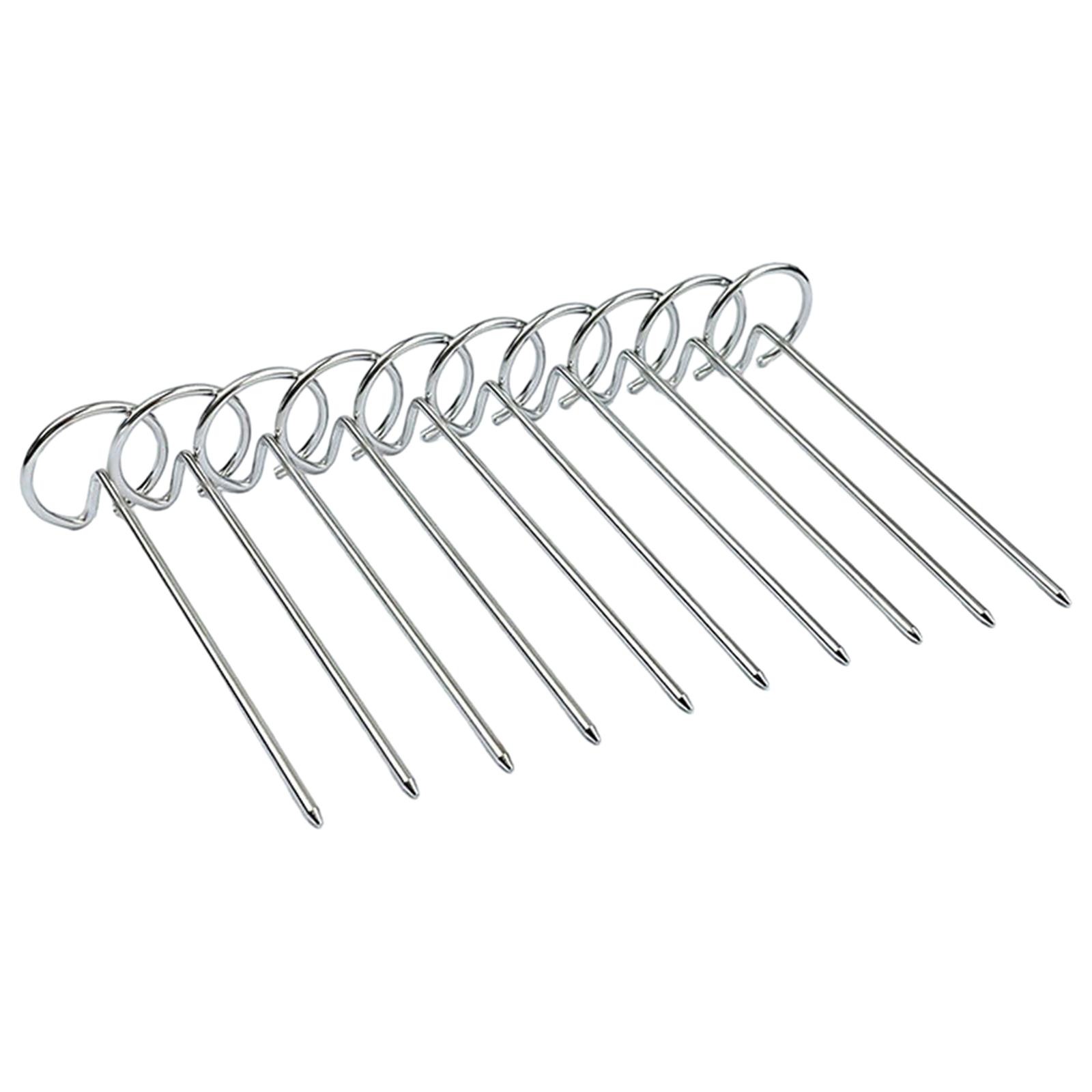 Magideal - 10 Piezas De Brochetas De Freidora De Aire De Metal, Fáciles De Limpiar, 4 Pulgadas De Largo, Brochetas De Kebab De Pie, Palos De Brochetas Verticales