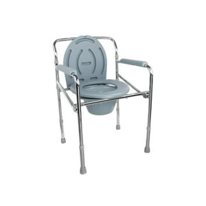 Glomed - Baño Portátil Wc Plegable Acero Cromado Gris
