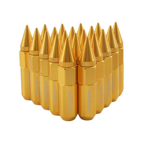 Tuercas JDMSPEED M12x1.5 60 mm Doradas 20 piezas con Pinchos